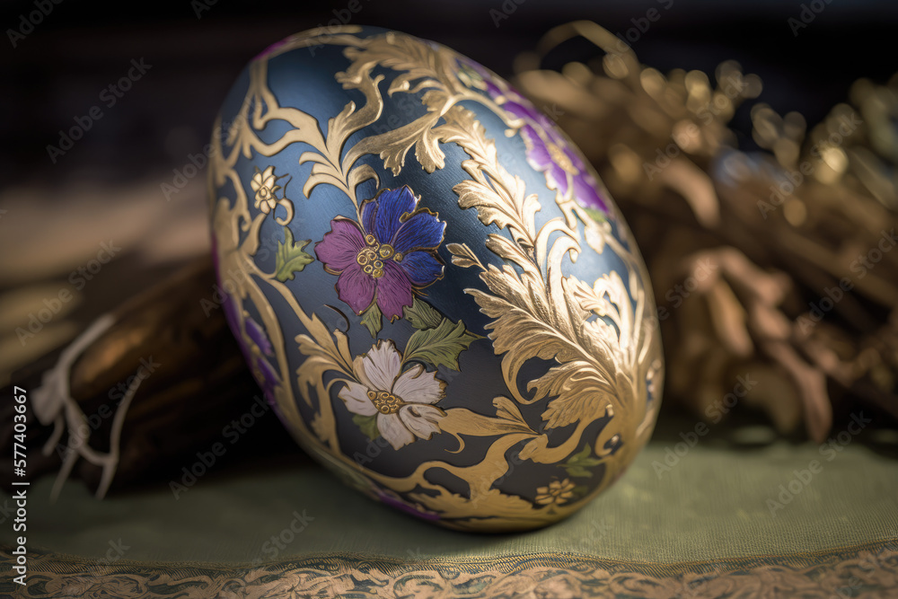 Easter egg, colorful, artistic hand painting, generative AI Easter egg, colorful, artistic hand painting, generative AI
