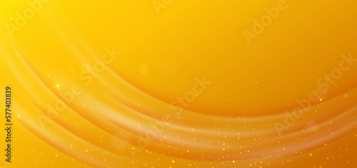 Abstract curved orange layer modern background with lighting effect.