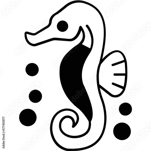 Horsefish Glyph Vector Icon which can easily modified or edit

