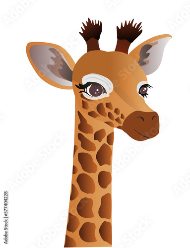 Baby giraffe animal cartoon vector illustration for wallpaper