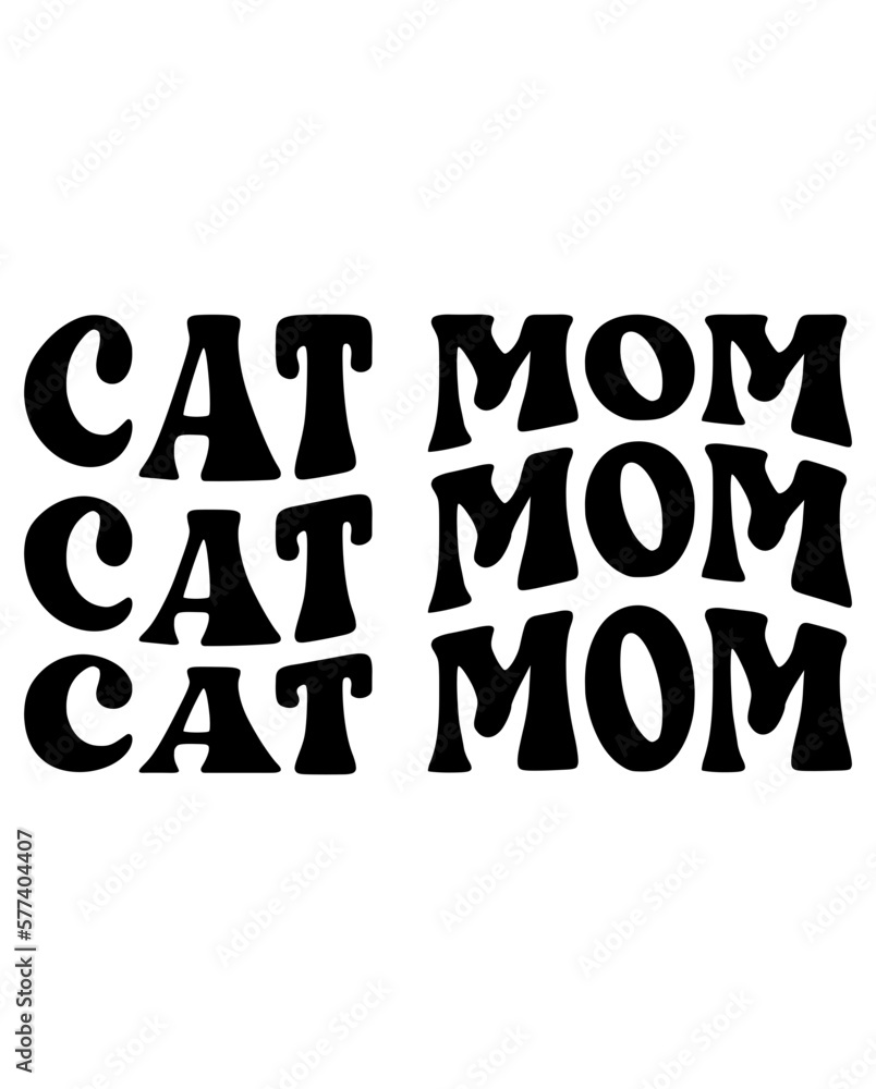 Cat Mom Retro svg