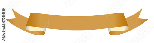 Collection of Blank Ribbon Banner in Gold Colors.