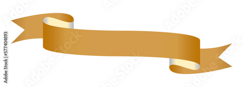 Collection of Blank Ribbon Banner in Gold Colors.