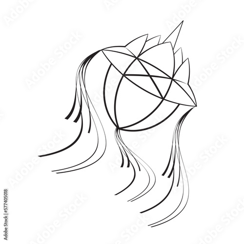 outline wesak lantern vector icon