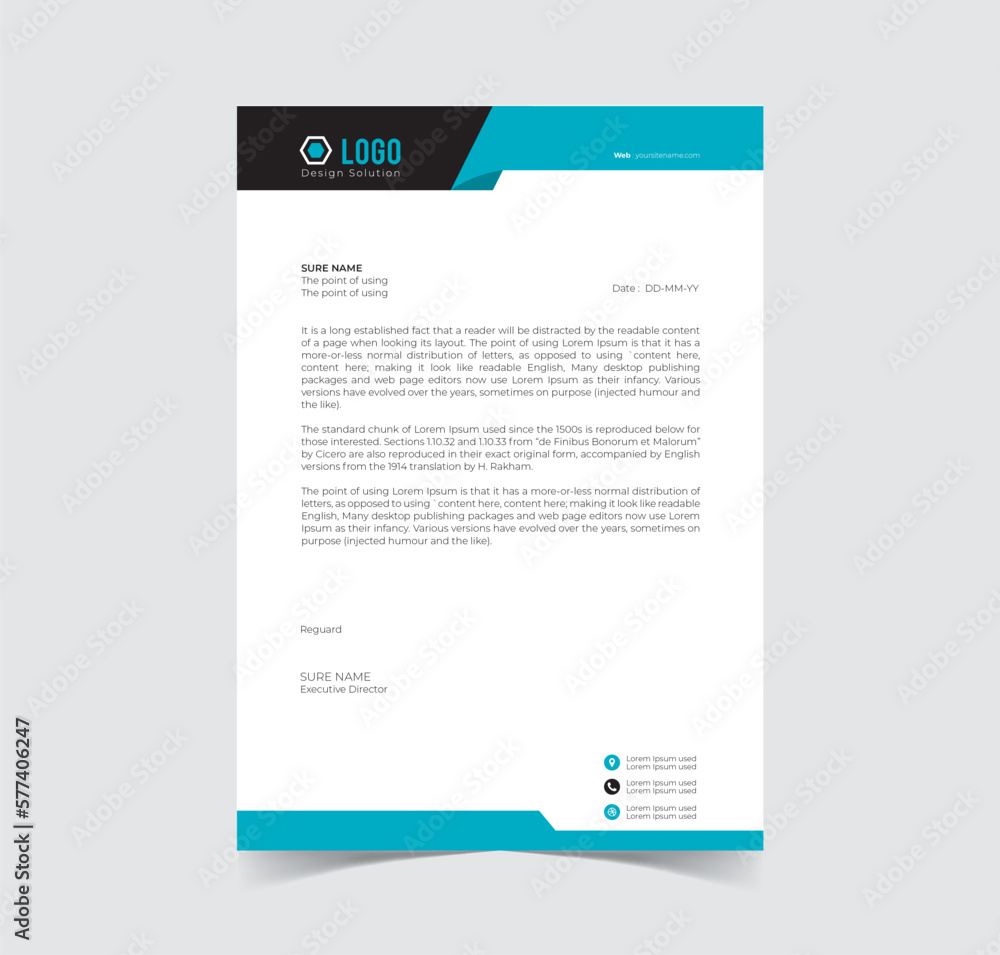 Creative Business Letter Head Template
