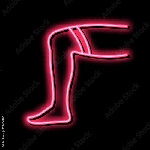 knee sock neon glow icon illustration