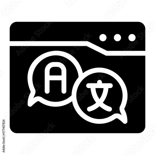 online translator glyph icon