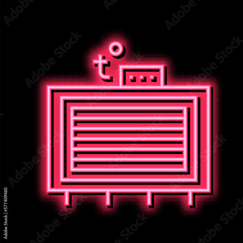 plywood factory heater neon glow icon illustration