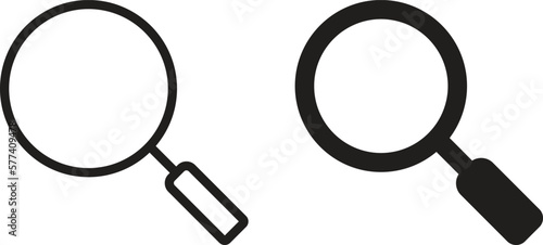 Magnifying glass icon simple trendy flat style line and solid Isolated vector illustration on white background. For apps, logo, websites, symbol , UI, UX, graphic and web design. EPS 10.