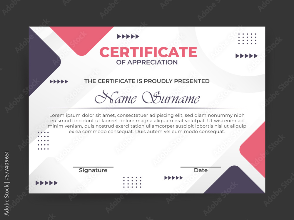 Flat design modern certificate template Flat design modern certificate template