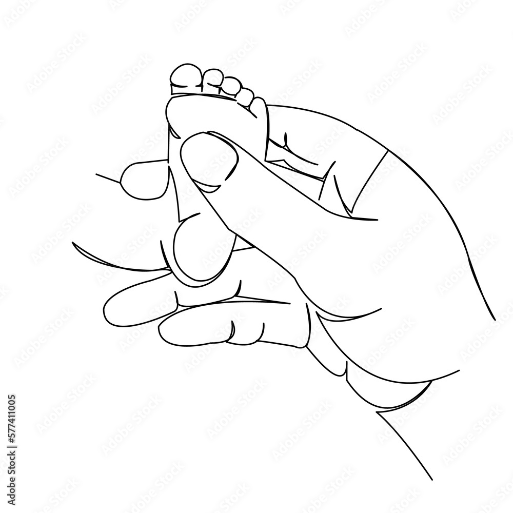 Fototapeta premium newborn's foot in mother's hand