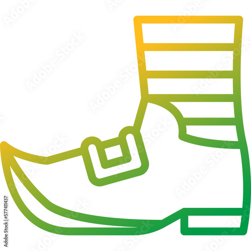 leprechaun shoe gradient line icon