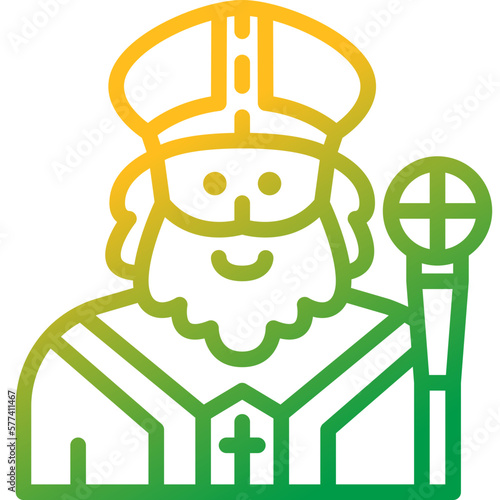 saint patrick gradient line icon