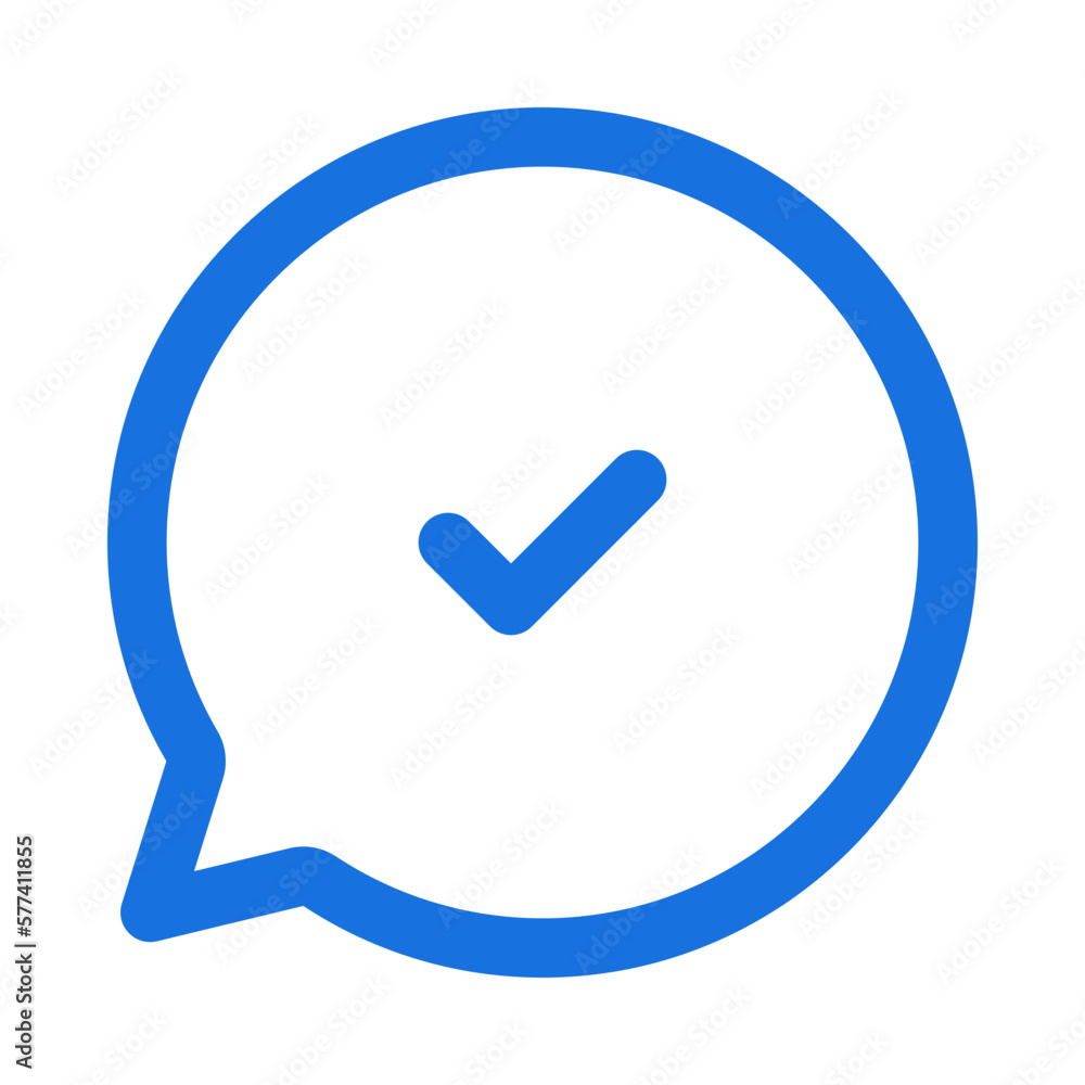 Bubble vector icon with check for your website or app Bubble vector icon with check for your website or app