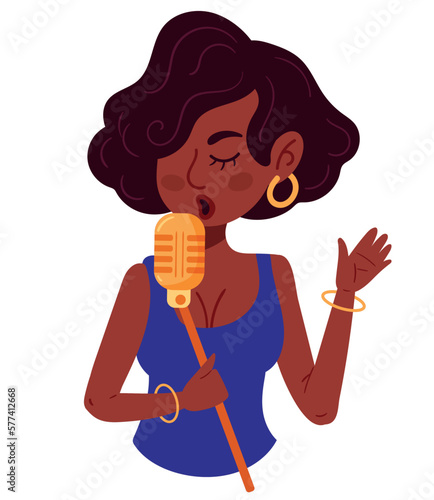 afro woman singing jazz