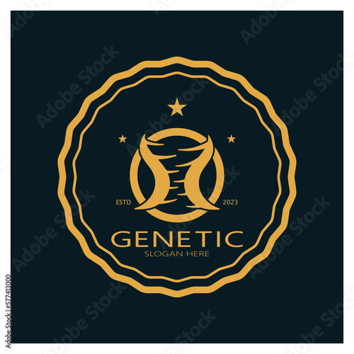 DNA vector logo design template.modern medical logotype.laboratory science icon symbol.colorful pharmacology sign-vector