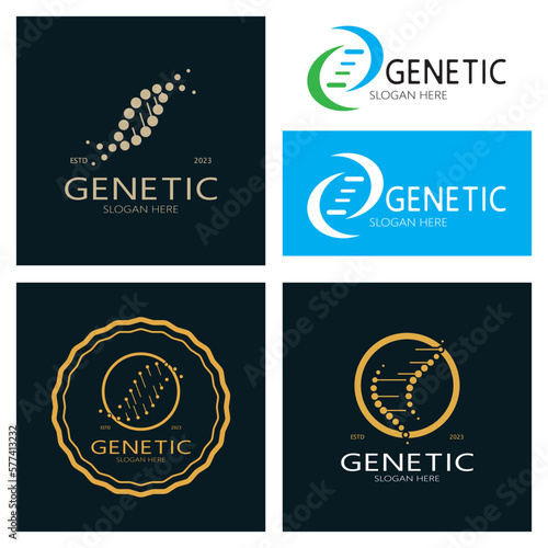 DNA vector logo design template.modern medical logotype.laboratory science icon symbol.colorful pharmacology sign-vector