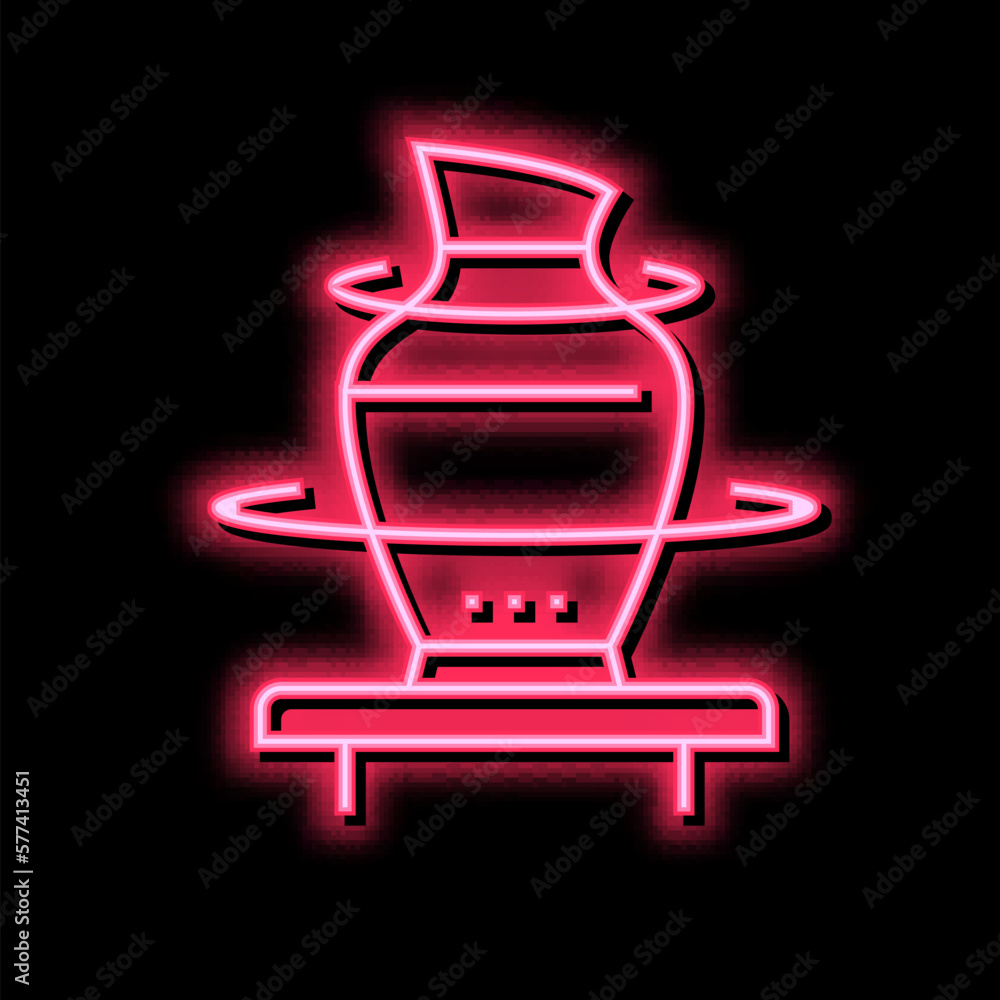 pottering leisure time neon glow icon illustration