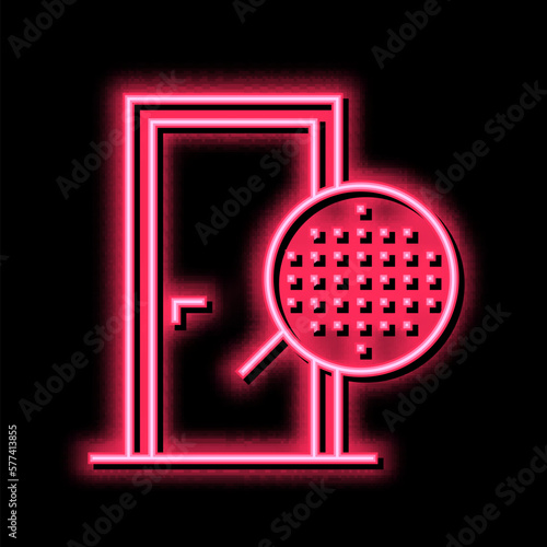 veneer material door neon glow icon illustration