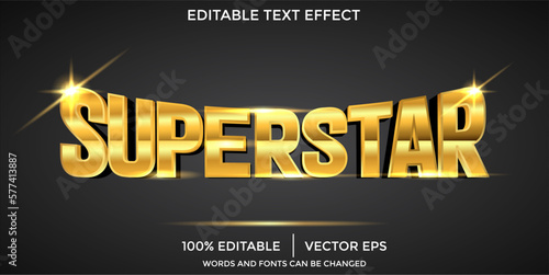 Font design for word superstar in golden color illustration