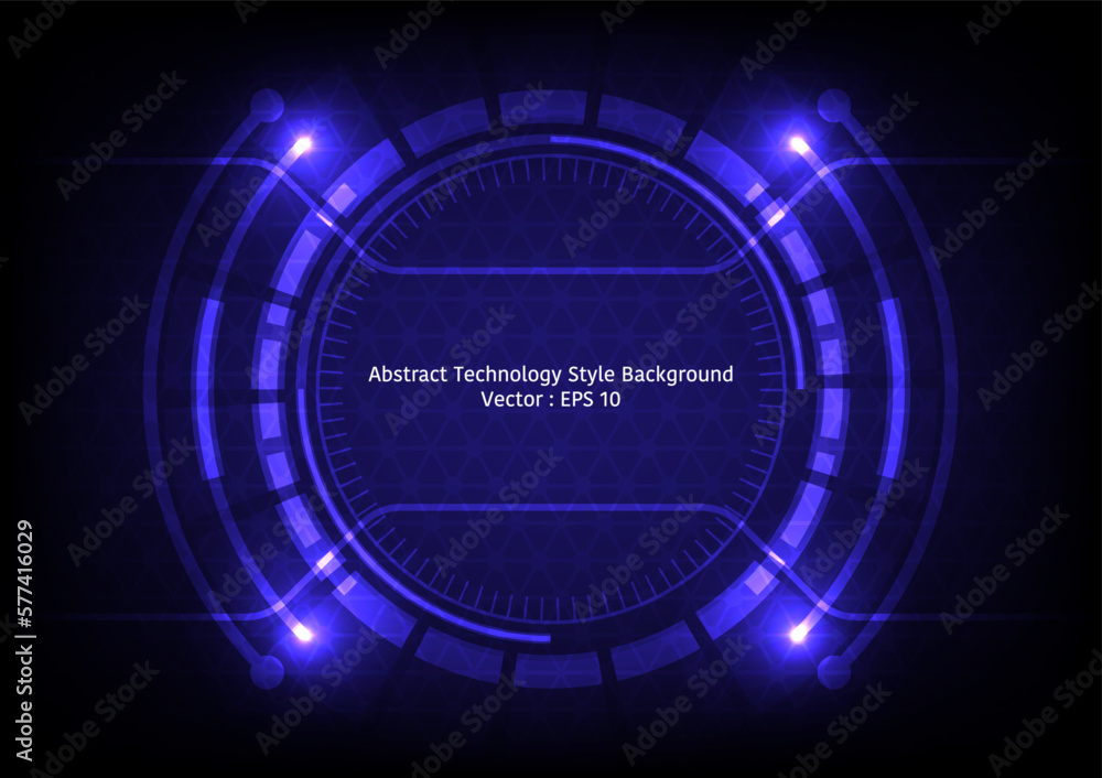 Abstract technology style background, theme of digital tech circle, with circle open space in the middle