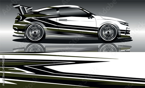 sports car wrap design vector