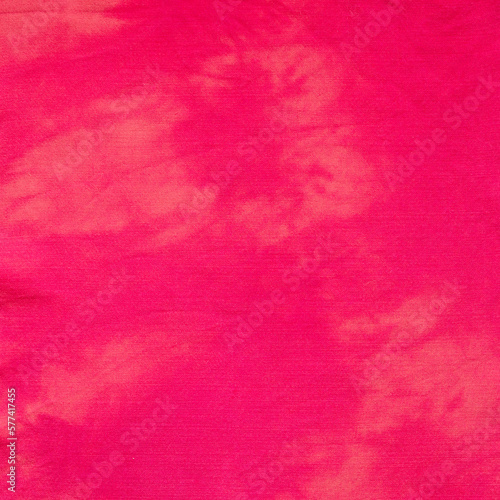 tie-dye red colored square deatail for pathcwork cloth close up photo