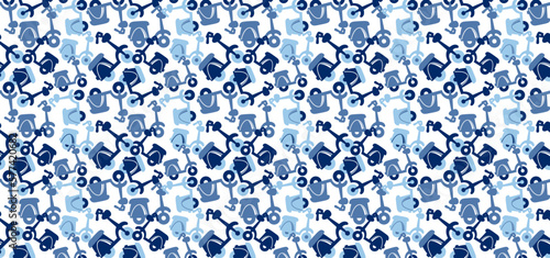 seamless pattern with blue scooter