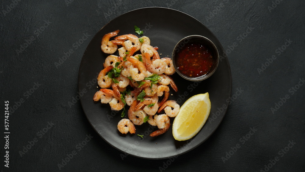 Homemade Sauteed Shrimps with Herbs and Lemon