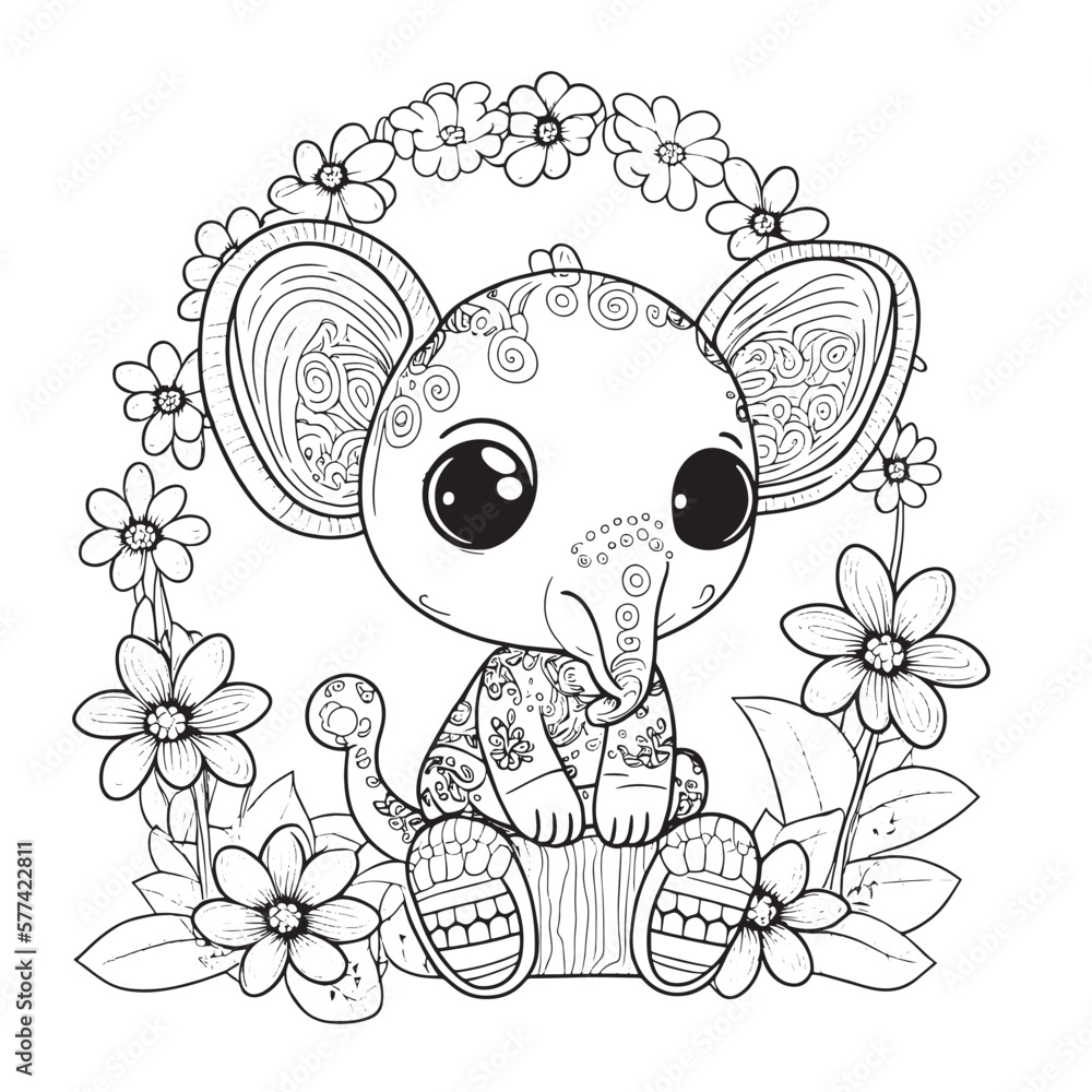 Black and white coloring pages for kids, simple lines, cartoon style