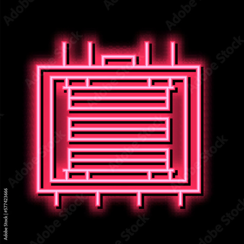 plywood factory industrial equipment neon glow icon illustration