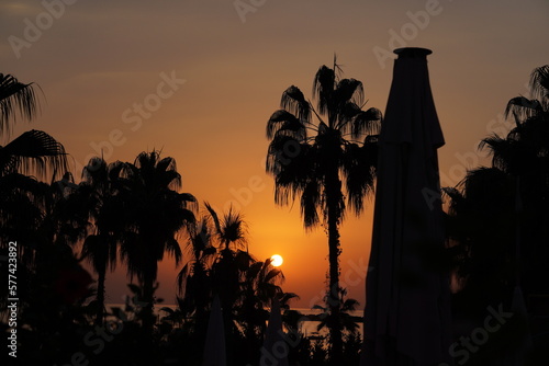 Sunset at the beach in the Turkey