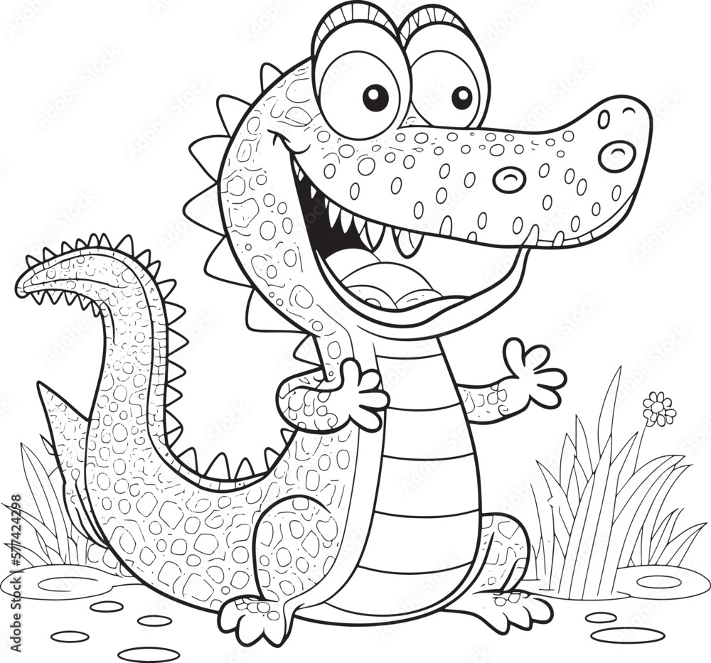 Black and white coloring pages for kids, simple lines, cartoon style