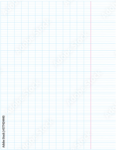 vector white sheet of paper, squared paper