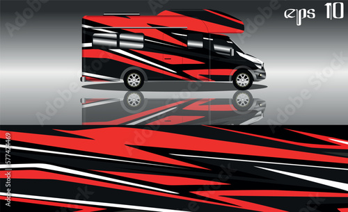 camper van car wrap design vector