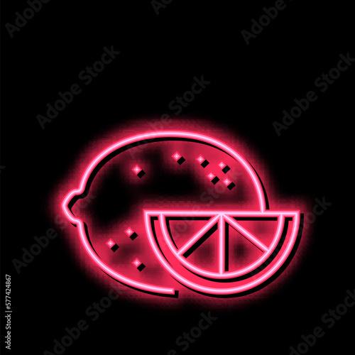 citrus aromatherapy neon glow icon illustration