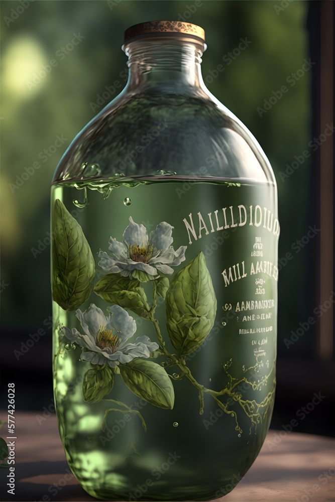 UltraDetailed Label for Almond Water Infused with Green Poison for a
