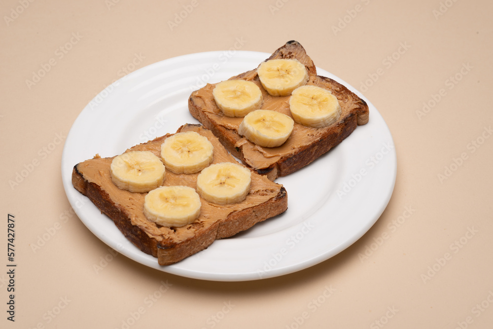 Bread with peanut butter & banana Bread with peanut butter & banana