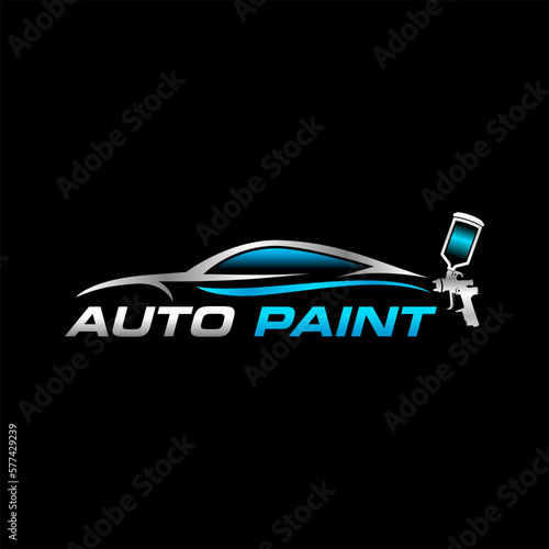 Automotive car paint logo design template