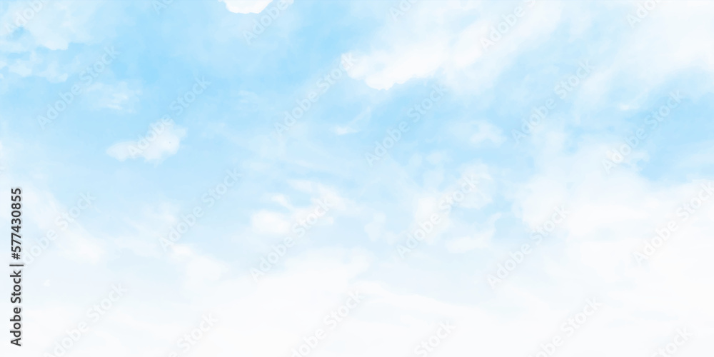 Light blue sky and white clouds. On a clear sky, floating clouds