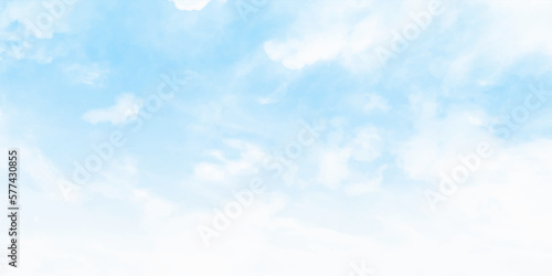 Light blue sky and white clouds. On a clear sky, floating clouds. Clouds white patterns on bright blue sky background