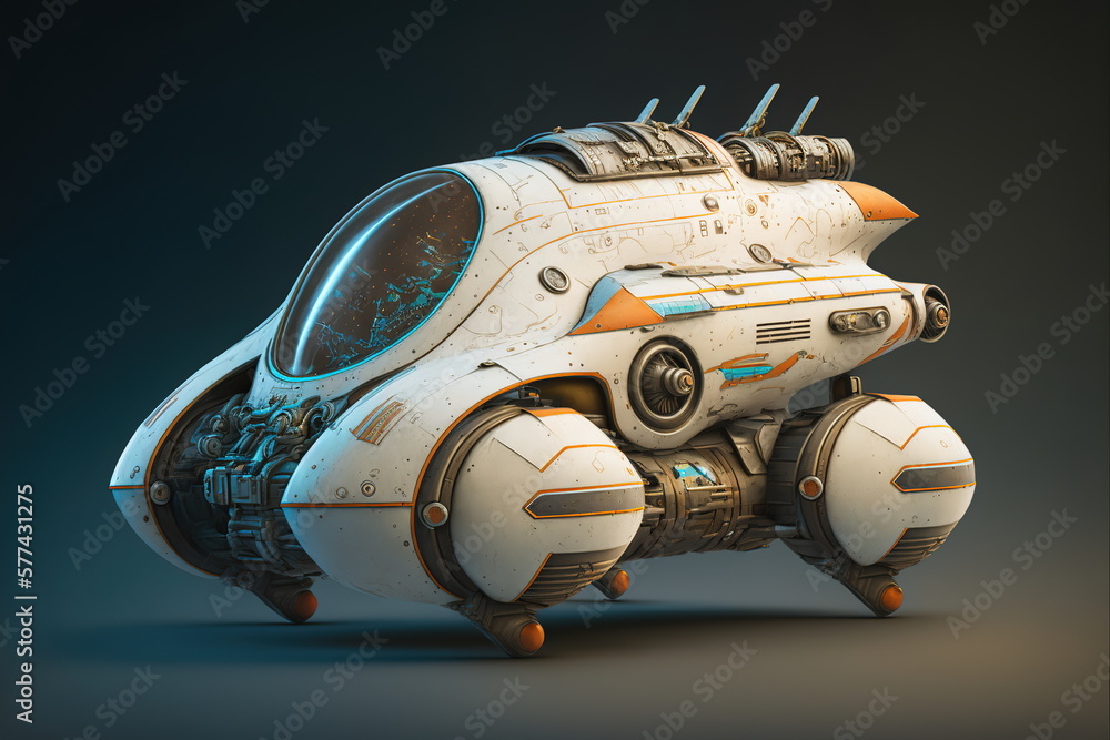 Wondrous highspeed small scifi spaceship racer with powerful engine
