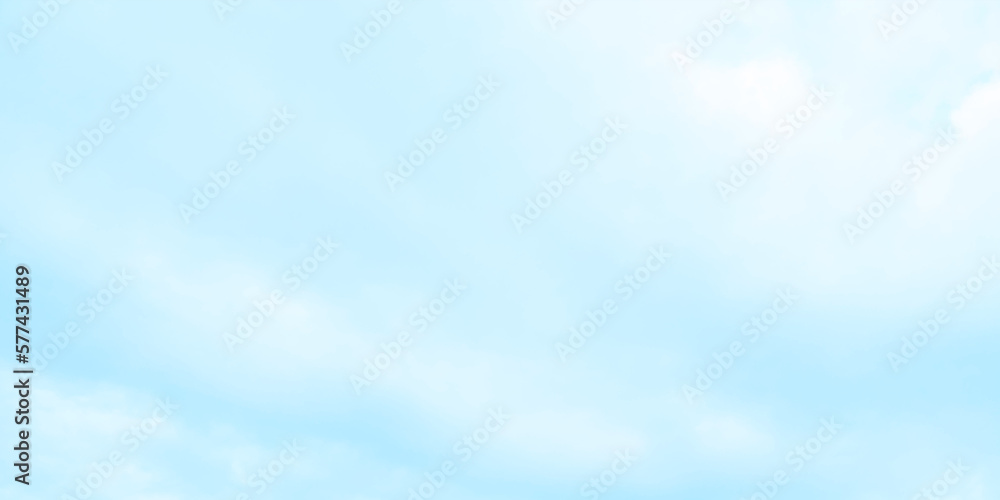 Beautiful soft feather clouds on blue sky with copy space. Vector illustrator