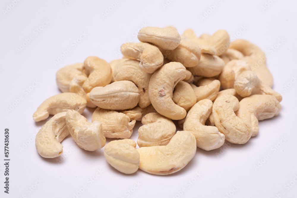 cashew nuts on white cashew nuts on white