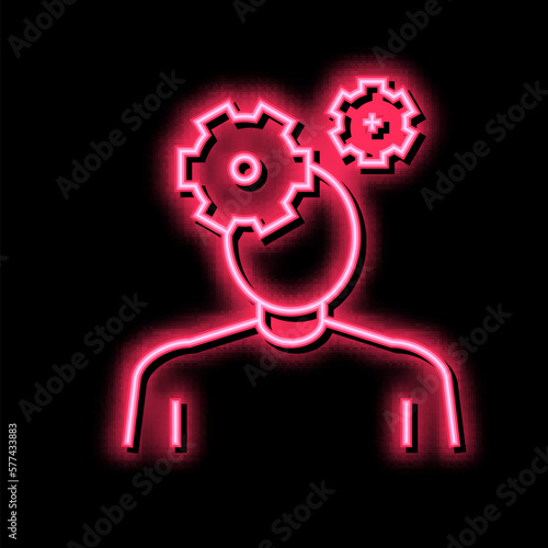 autism psychological disease neon glow icon illustration