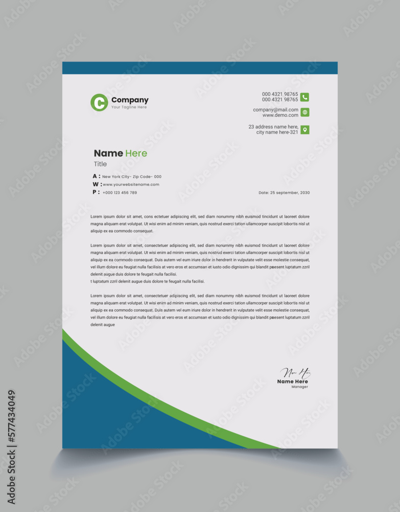Corporate letterhead template Corporate letterhead template