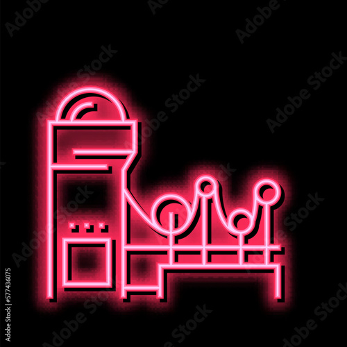 paper making system neon glow icon illustration