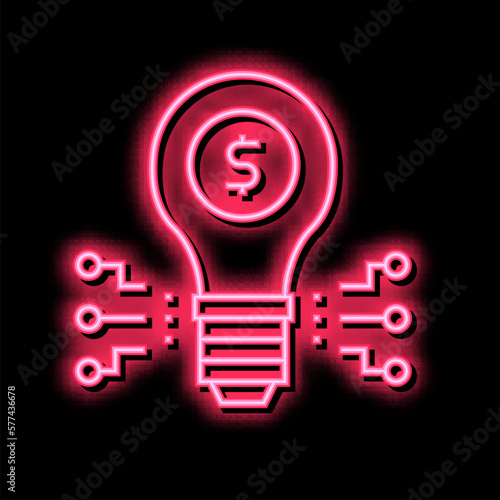 investment idea neon glow icon illustration
