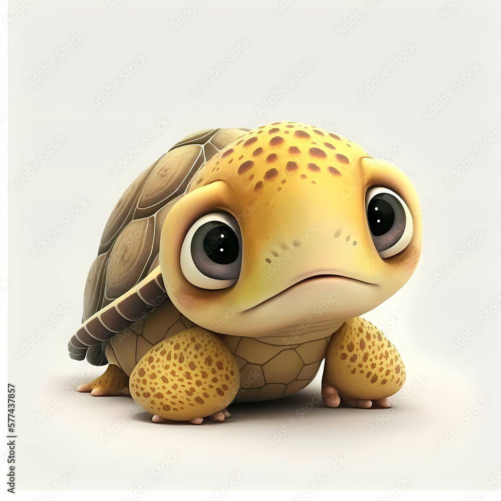 Fototapeta premium Turtle Isolated on White Background. Generative AI