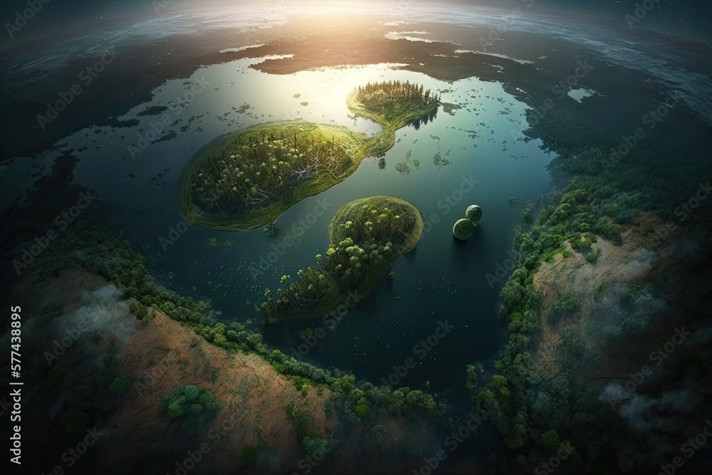istant aerial view of a dense rainforest looking from outside the world. Generative ai. istant aerial view of a dense rainforest looking from outside the world. Generative ai.